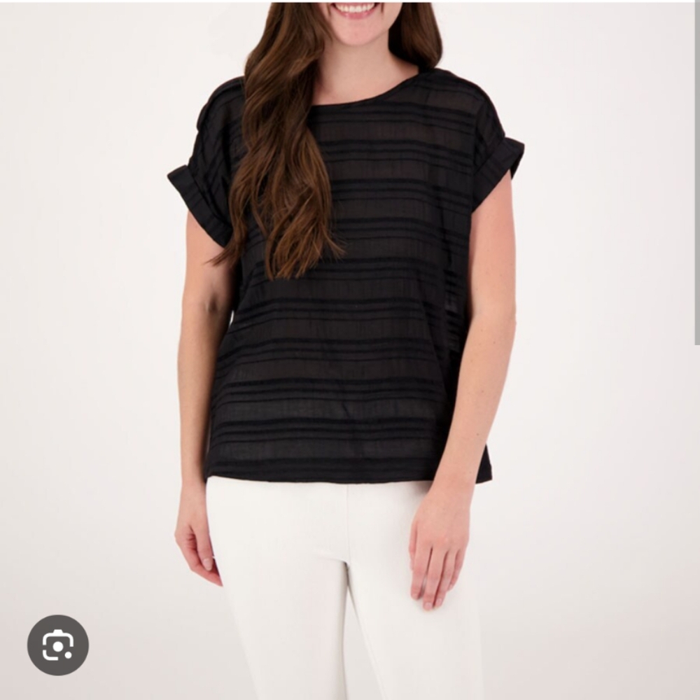 NWT Bobeau texture stripe tshirt